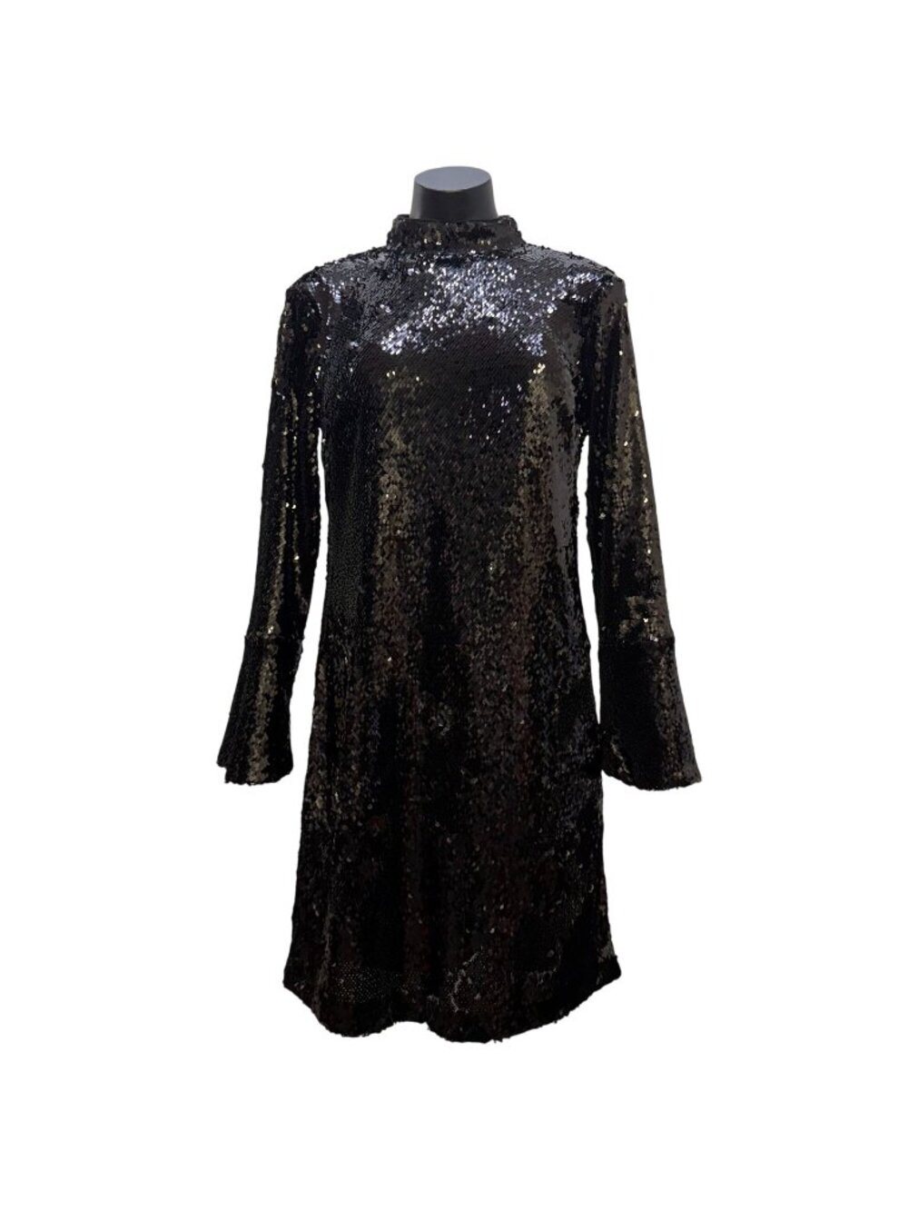 NWT Ann Taylor Black Sequin High-Neck Dress Size 4